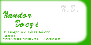nandor doczi business card
